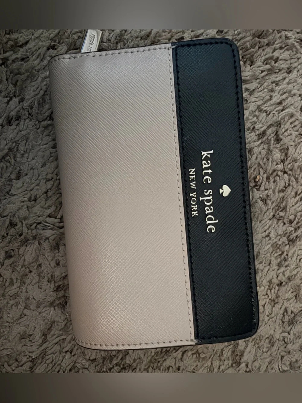 Kate Spade Two-Tone Wallet- Black & Beige (blush tone)
